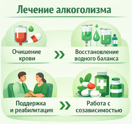 лечение алкоголизма в Коркино этапы